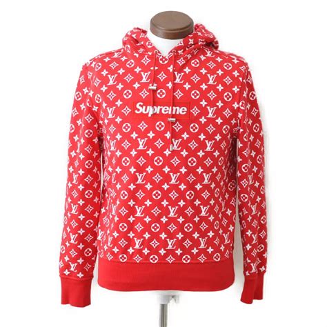 felpa louis vuitton per supreme marrrone|Supreme x Louis Vuitton Box Logo Felpa con cappuccio Rosso.